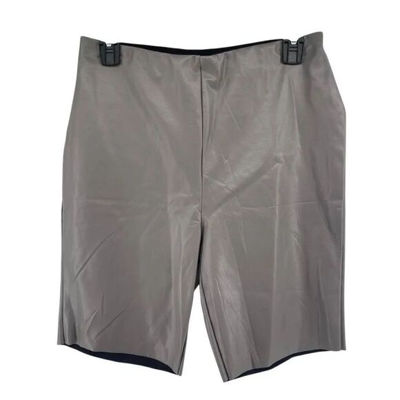 Forever 21 Pants - Forever 21 Charcoal Faux Leather High-Waist Biker Shorts NWT – Size Large